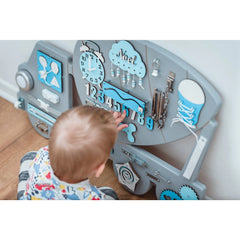 Montessori Holztafel Auto - Blau - Unlimitedkids