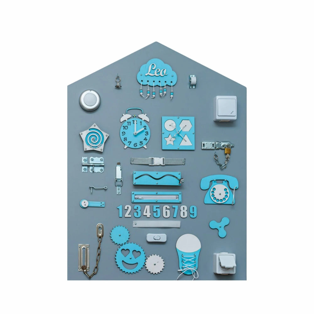 Casa de madera Montessori - Azul - Unlimitedkids