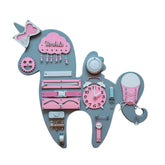 Montessori Wooden Board Unicorn - Pink - Unlimitedkids