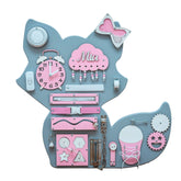 Montessori Wooden Board Fox - Pink - Unlimitedkids