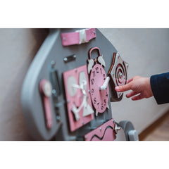 Montessori Dřevěná Tabule Medvídek - Růžová - Unlimitedkids