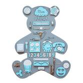 Planche en bois Montessori Ours XL - Bleu - Unlimitedkids