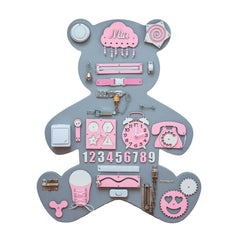 Planche en bois Montessori Ours XL - Rose - Unlimitedkids