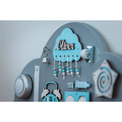 Montessori Holztafel Wolke - Blau - Unlimitedkids