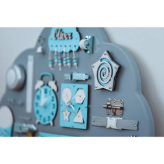 Montessori Holztafel Wolke - Blau - Unlimitedkids