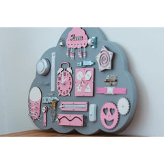 Lavagna in legno Montessori a forma di nuvola - Rosa - Unlimitedkids