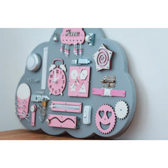 Lavagna in legno Montessori a forma di nuvola - Rosa - Unlimitedkids