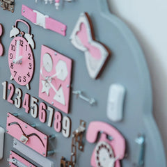 Montessori Wooden Blackboard Cloud Xl - Pink - Unlimitedkids