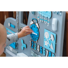 Montessori Dřevěná Tabule Traktor XL - Modrá - Unlimitedkids