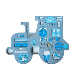 Montessori Wooden Board Tractor Xl - Blue - Unlimitedkids