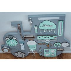 Montessori Dřevěná Tabule Traktor - Zelená - Unlimitedkids