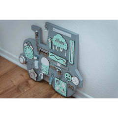 Trattore con tavola di legno Montessori - Verde - Unlimitedkids