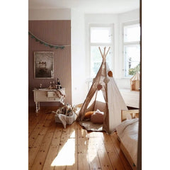 Teepee Tent with Pad - Natural Linen - Moi Mili
