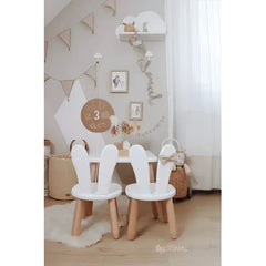 Holz-Kinderset Natur Weißer Hase - Holz- und Kunststoffsets - Kidozia