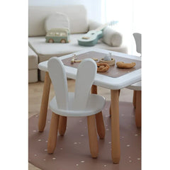 Holz-Kinderset Natur Weißer Hase - Holz- und Kunststoffsets - Kidozia