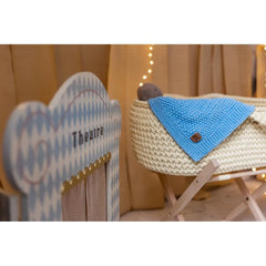 Newborn Sensory Blanket - Blue - 70x50cm - Blankets - Happy Moses