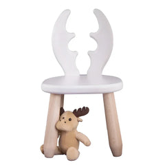 Wooden Children's Chair Natur White Deer - Wooden and Plastic Sets - Kidozia