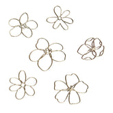Set of 6 Wooden Flowers - One Line Style Wall Decoration Version 1 - Wall Mounted - Cut It Now