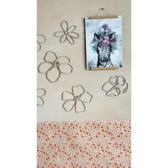 Set of 6 Wooden Flowers - One Line Style Wall Decoration Version 1 - Wall Mounted - Cut It Now