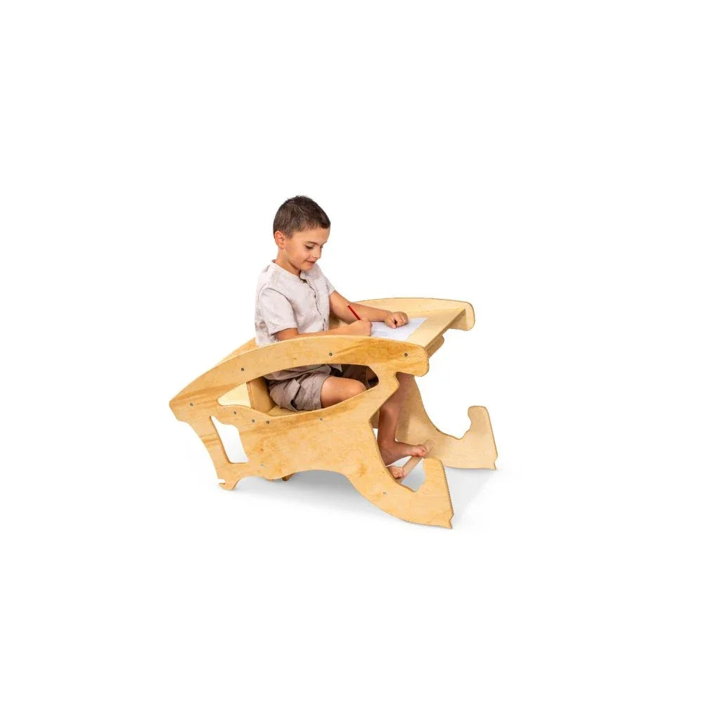 Trio Schommelpaard - Hoge Stoel - Creatief Tafelblad - Paard & Stoel Tafel - Triotoys