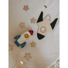 Space - Wooden Wall Decoration - Moon + Saturn + Rocket + 10 Stars - Wall - Cut It Now