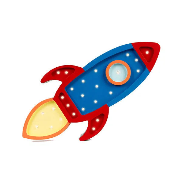 Space Rocket Lamp - Little Lights - Wooden Lamps