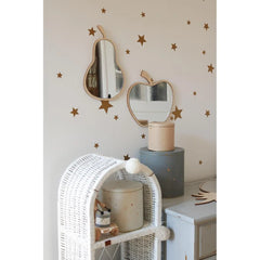 Apple Mirror - Safe Acrylic and Wooden Mirror for Kids - 30cmx30cm - Wall Decoration - Cut It Now