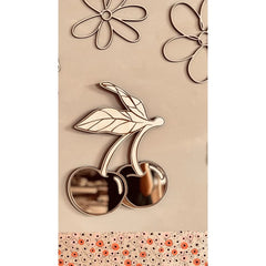 Espejo Cereza - Acrílico y Madera de Seguridad para Niños - 30cmx30cm - Decoración de Pared - Cut It Now