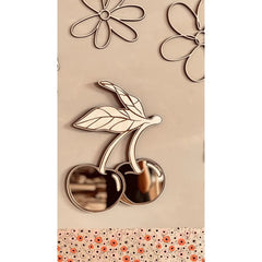 Cherry Mirror - Children's Safety Acrylic and Wooden Mirror - 30cmx30cm - Wall Decoration - Cut It Now