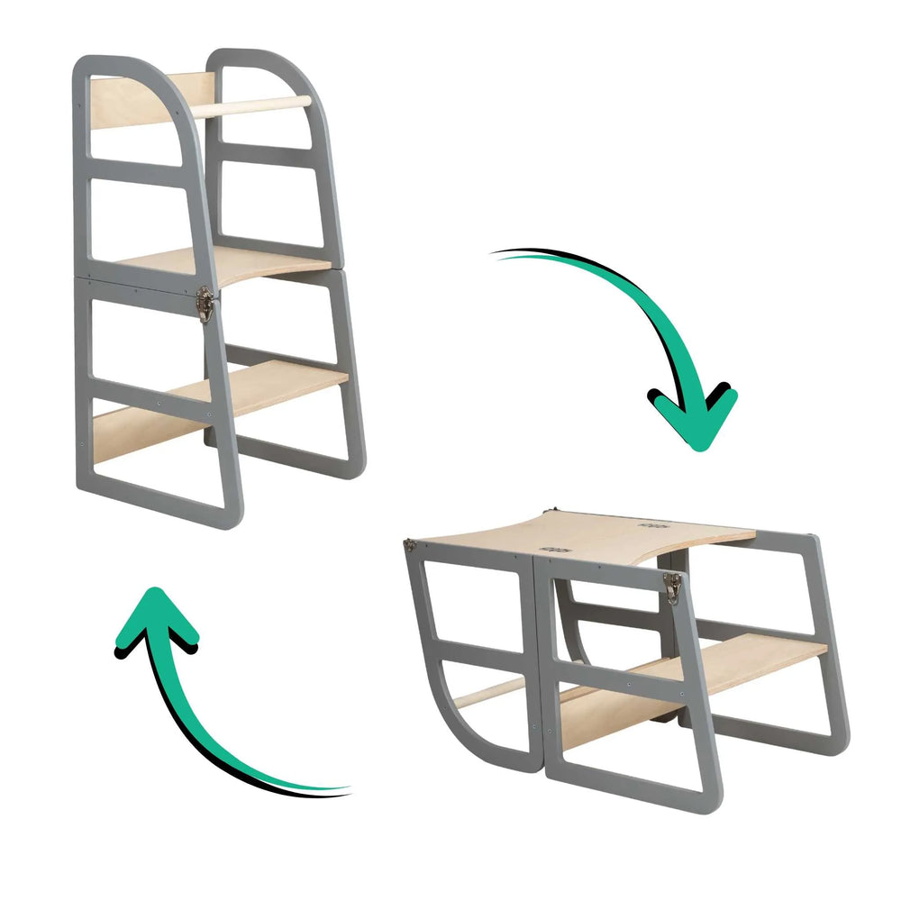 2v1 Transformovateľná Kuchynská Stolička - Veže - Leg&go
