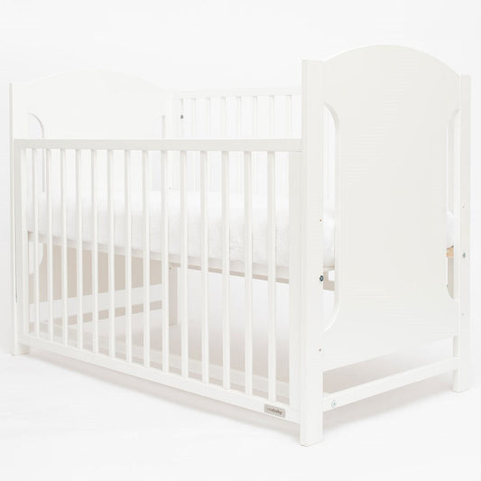 Detská postieľka New Baby MIA so sťahovacou bočnicou biela - Detský nábytok|Detské postieľky a postele|Detské postieľky s bočnicou - NEW BABY - KiiDS.SHOP