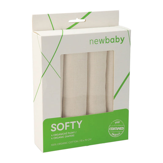 Látkové plienky z organickej bavlny New Baby Softy 70 x 70 cm 4 ks - Plienky - NEW BABY - KiiDS.SHOP