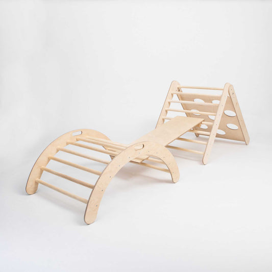 Climbing arch + Transformable climbing triangle + a ramp - Climbing triangles - Sweet Home From Wood - KiiDS.SHOP