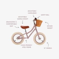 Balancecykel Vintage - Dusty Pink - Balancecykler - Banwood