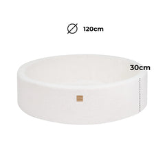 White Round Pool Boucle 120x30cm Without Balls - Dry Pools - Meowbaby