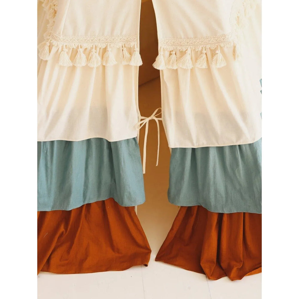 Cirkusový Teepee se Třásněmi a Hnědo-béžovou Podložkou - Teepee - Moi Mili