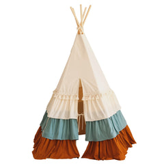 Cirkusový Teepee so Strapcami a Hnedo-béžovou Podložkou - Teepee - Moi Mili