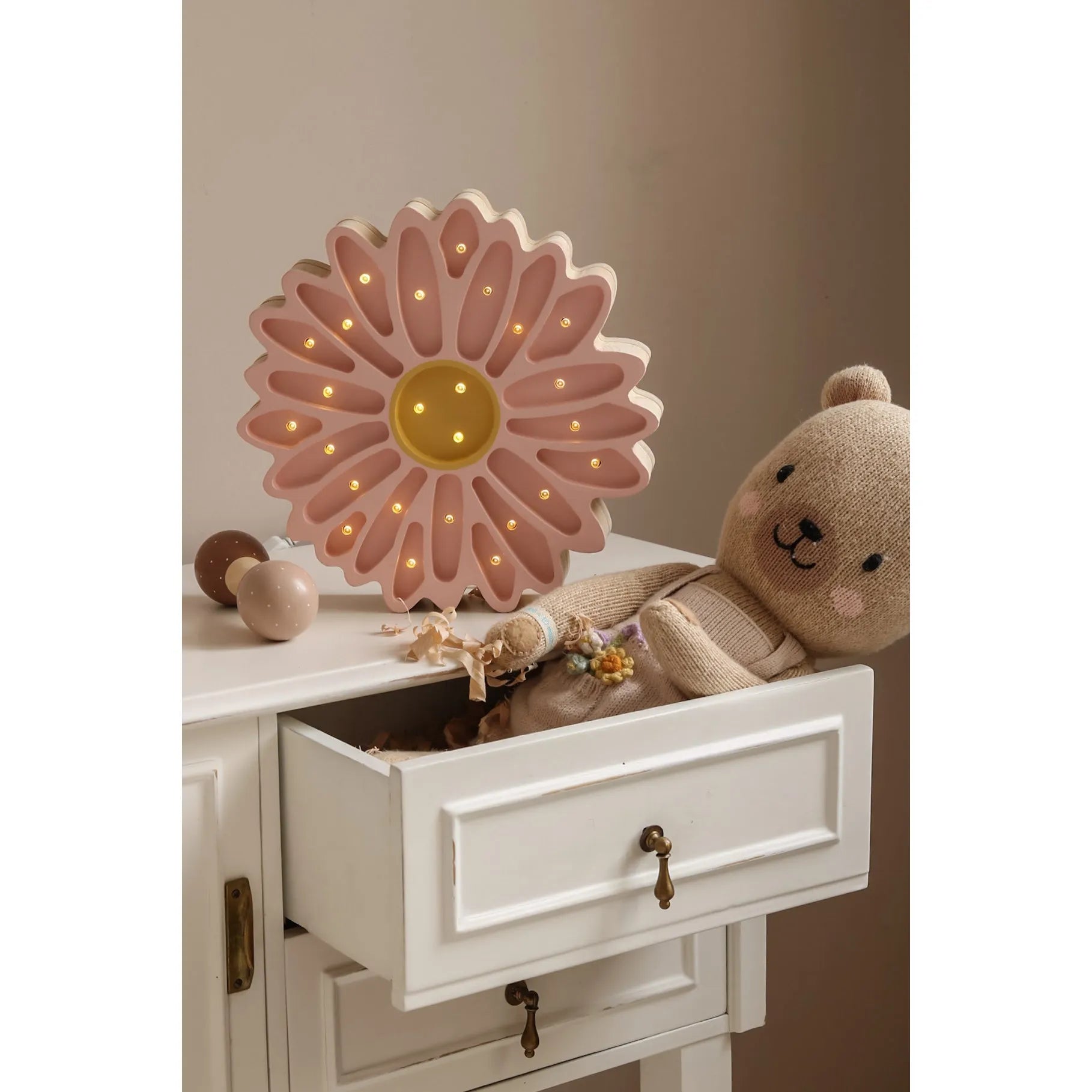 Daisy Lampa Ružová - Drevené Lampy - Little Lights