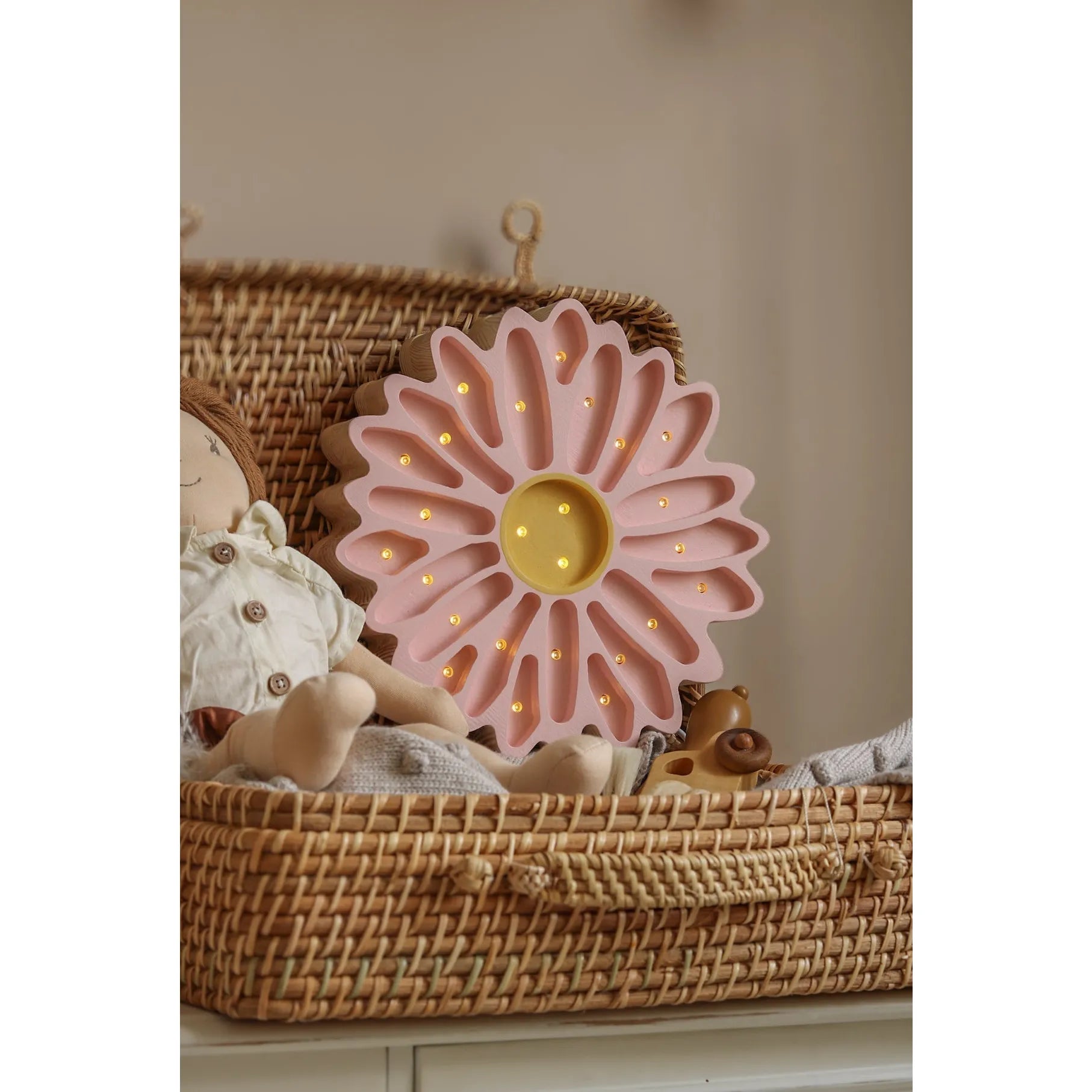 Daisy Lampa Ružová - Drevené Lampy - Little Lights