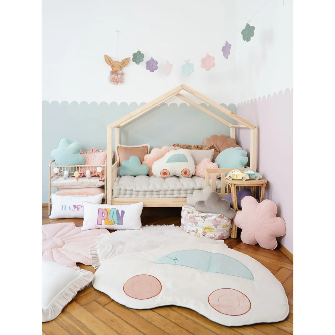 Children's Car Carpet - Powder Mint - Moi Mili