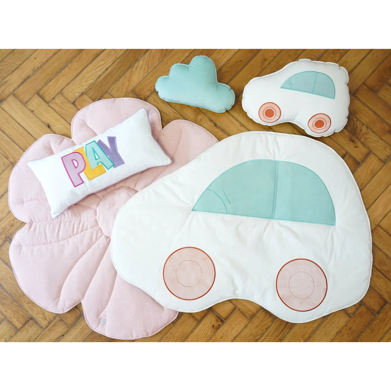 Children's Car Carpet - Powder Mint - Moi Mili