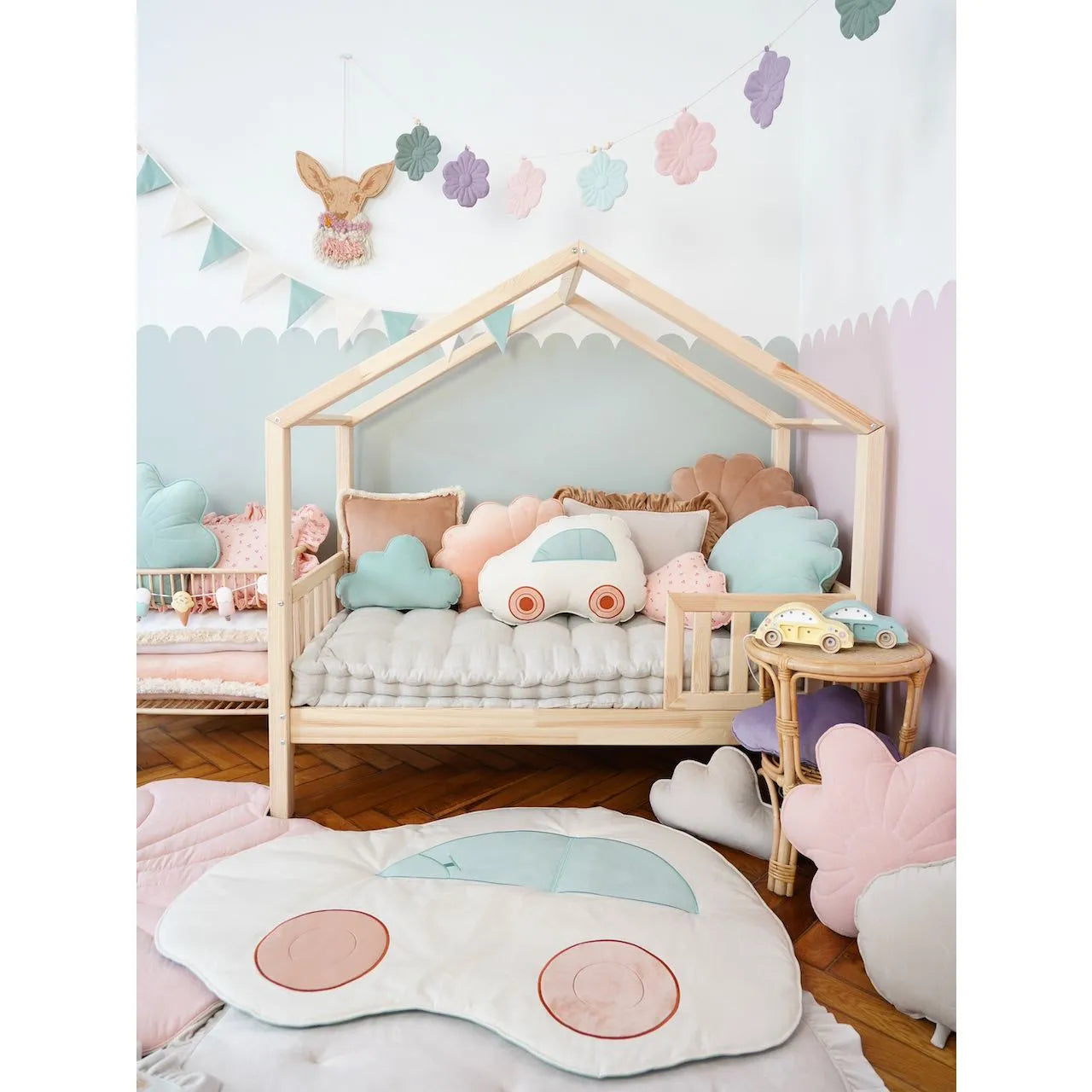 Children's Car Carpet - Powder Mint - Moi Mili