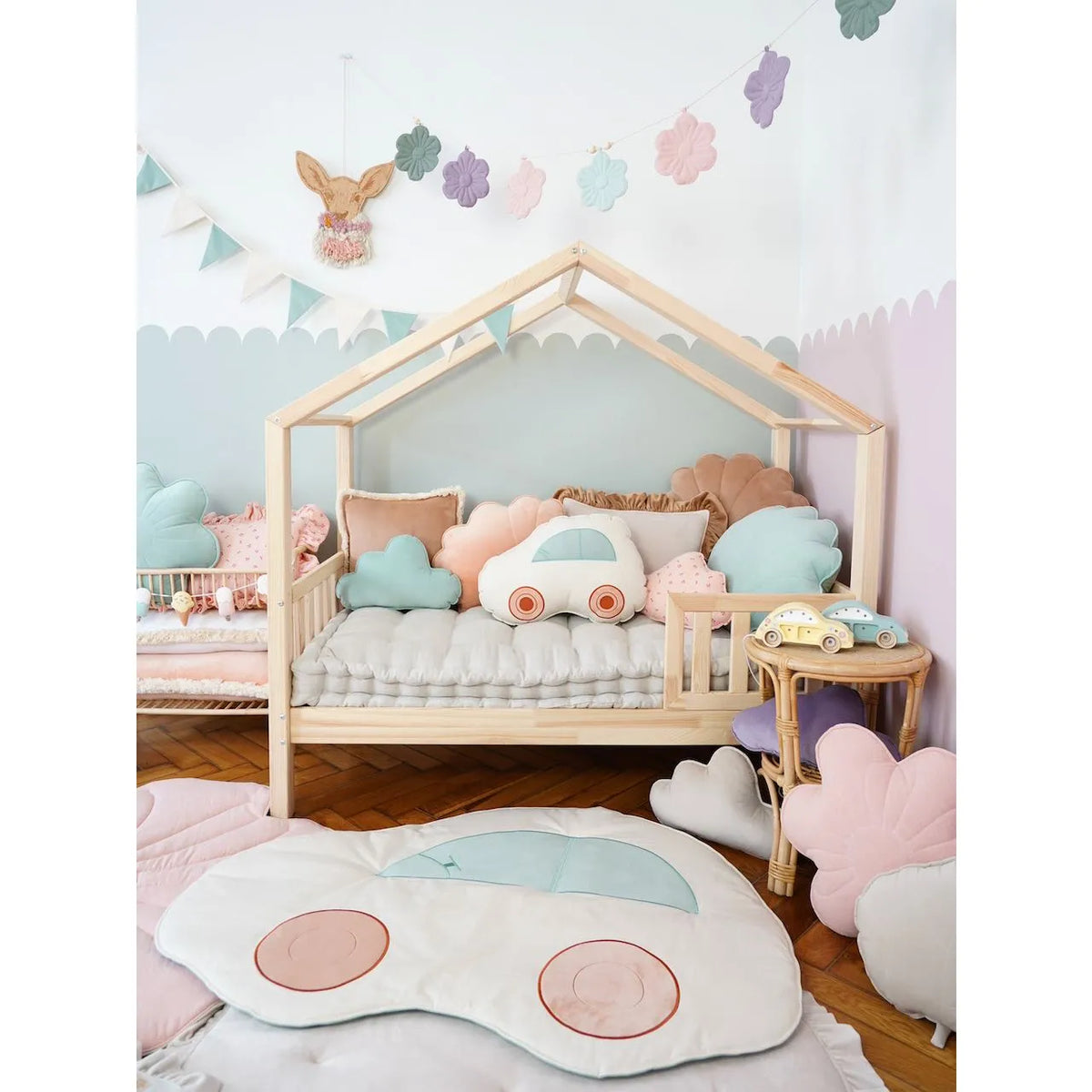 Children's Car Carpet - Powder Mint - Moi Mili