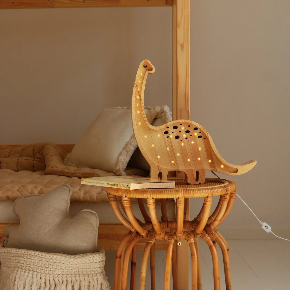 Dino Diplodocus Lamp - Little Lights - Wooden Lamps
