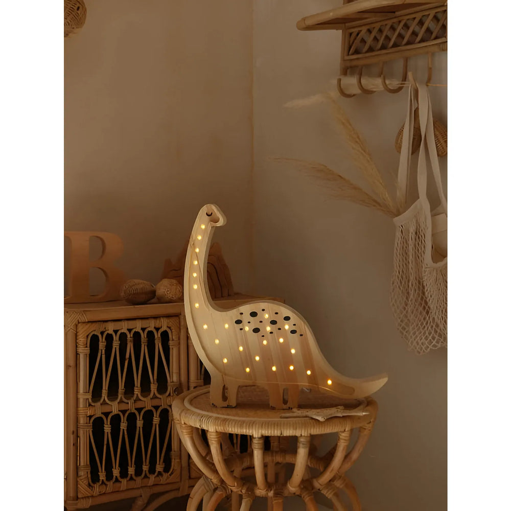 Dino Diplodocus Lamp - Little Lights - Wooden Lamps