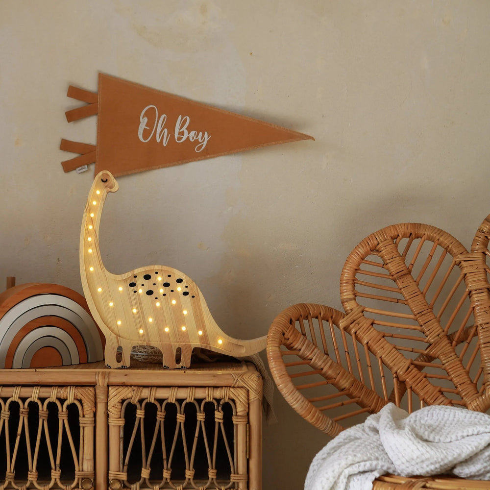 Dino Diplodocus Lamp - Little Lights - Wooden Lamps