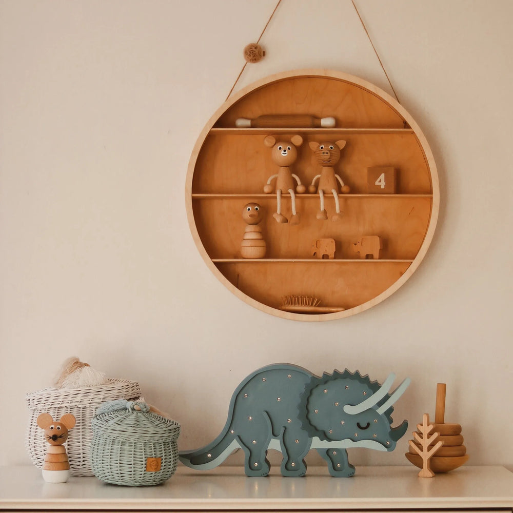 Dino Triceratops Lamp - Little Lights - Wooden Lamps