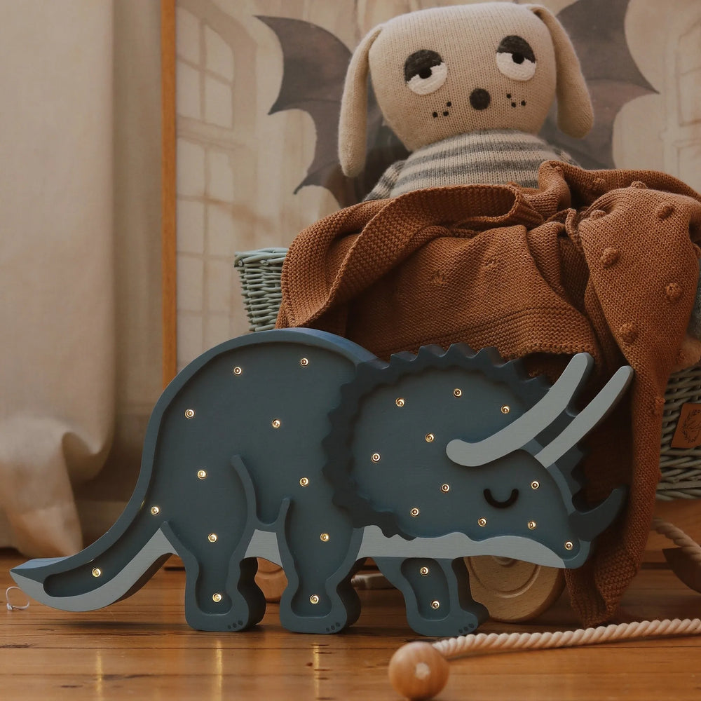 Dino Triceratops Lamp - Little Lights - Wooden Lamps