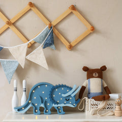 Dino Triceratops Lamp - Little Lights - Wooden Lamps