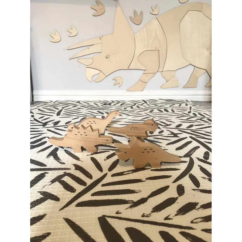 Dinosaurus Triceratops - Dřevěná Nástěnná Dekorace XL Velikost - 60cmx170cm - Nástěnná - Cut It Now